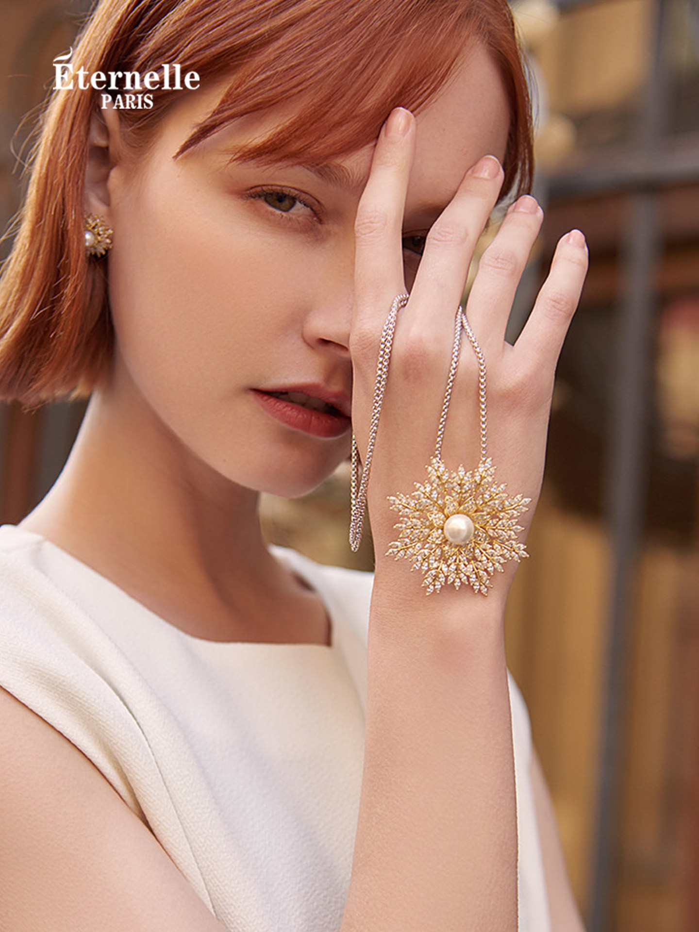 Eternelle French Eternal Design Corsage, Feminine Snowflake Brooch, High-End Silk Scarf Buckle, New Year's Gift