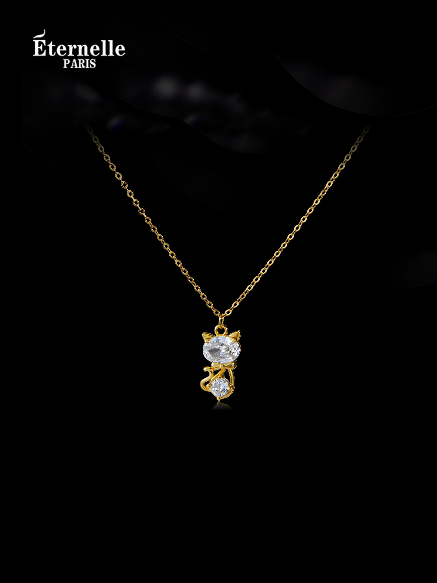 Eternelle French Eternal Spirit Eye Cat Language Necklace High-End Light Luxury Niche Clavicle Chain Valentine's Day Gift