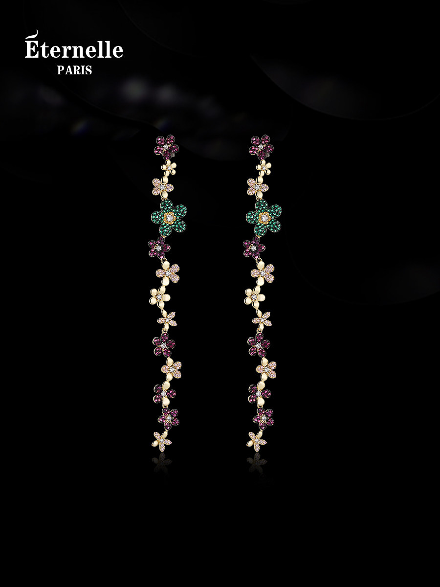 French Eternelle Bohemian Style Earrings Original Design Ladylike Earrings Elegant Long Tassel Earrings