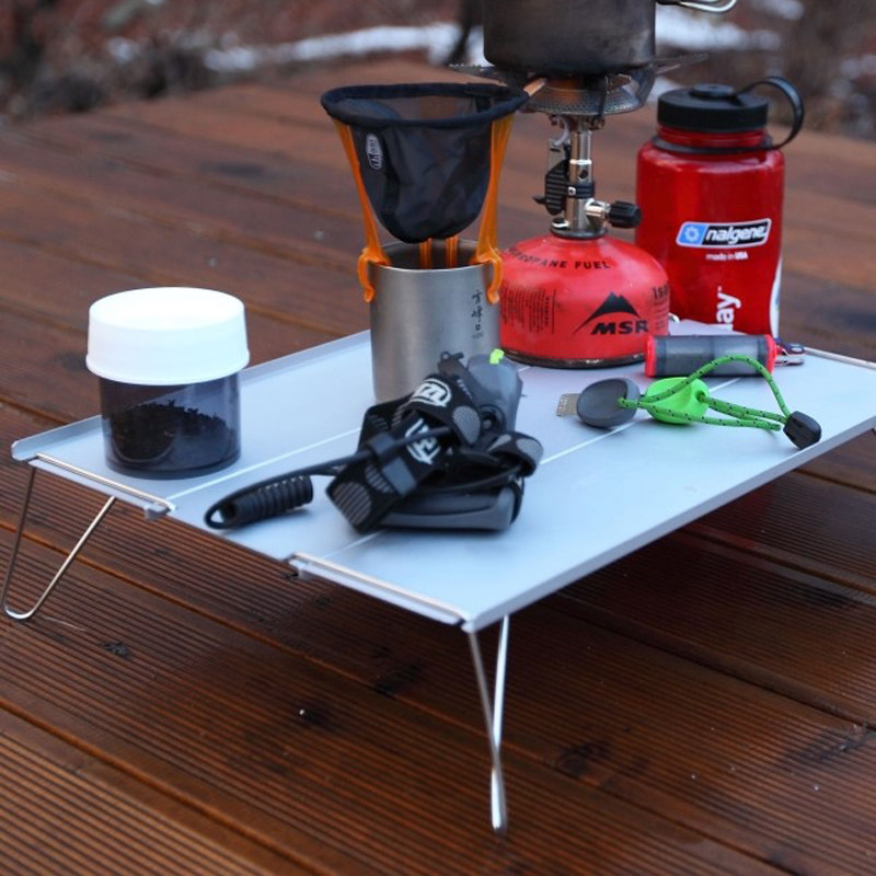 Outdoor Folding Aluminum Plate Table Mini Camping Barbecue Table Can Splice Portable Small Tea Table Single Aluminum Alloy Computer Desk