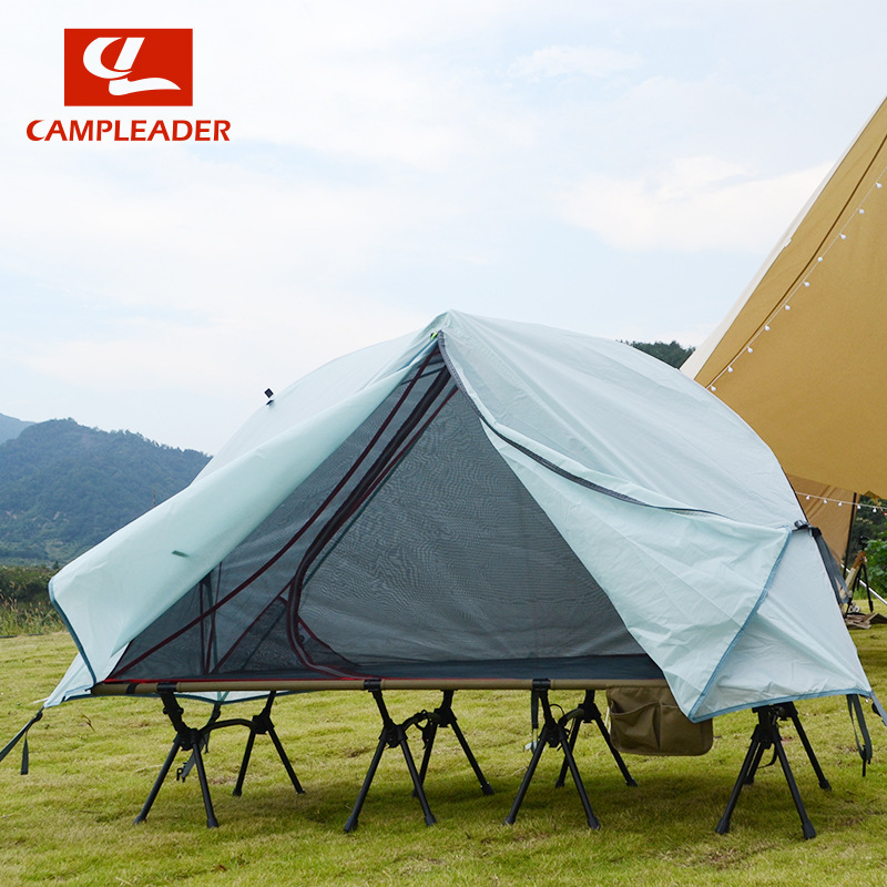 Single Tent Camp Bed Combination Set Outdoor Camping Off-The-Ground Tent Single Foldable Portable