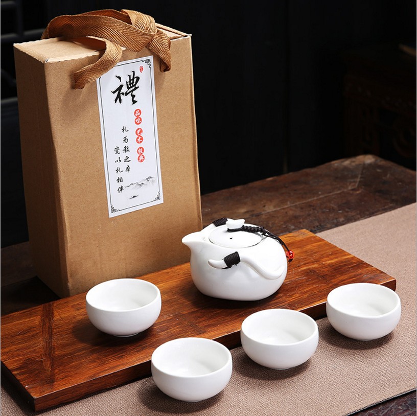 Ceramic Kung Fu Travel Bag Tea Set Group Small Tea Tea Teapot Opening Event Send Small Gift