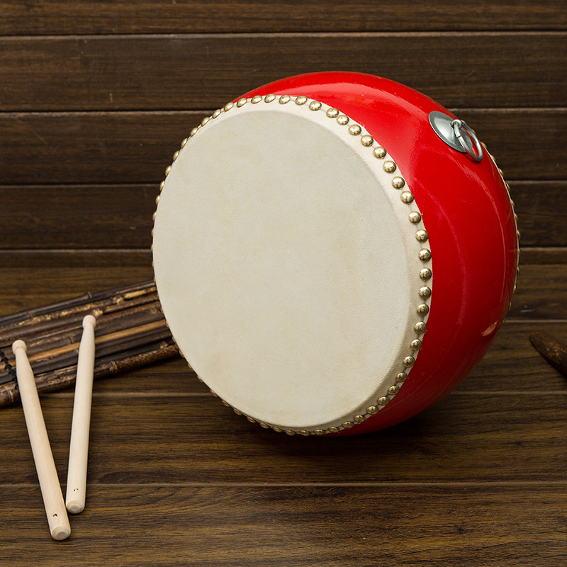Children's cowhide drum 5 inch 6 inch 7 inch 8 inch hall drum red drum children's round drum three and a half props musical instrument adult small drum