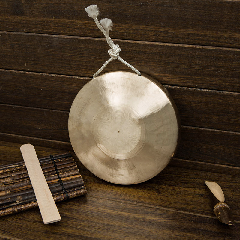 High and low in the sound of the gong 21 cm Three-and-a-half-hand gong for the brass gong pure brass instrument The small brass gong of the gong-Taobao