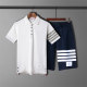 ຊຸດເສື້ອໂປໂລຜູ້ຊາຍ tb ສັ້ນ 4-stripe trendy shorts sports pants ຫ້າຈຸດຜູ້ຊາຍບາດເຈັບແລະຊຸດສອງສິ້ນ