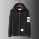 Tb classic hooded sweatshirt jacket for men and women loose knitted cardigan zipper four-bar casual sportswear high version