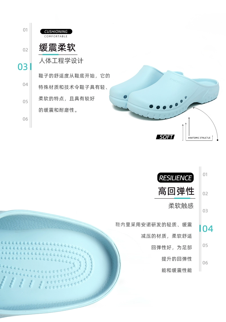 Operating room slippers for men and women, medical non-slip toe-toe doctor and nurse slippers, nursing room slippers, work experimental clogs