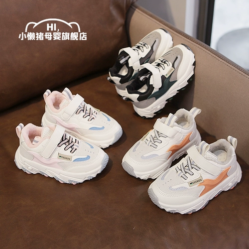 Зимние флисовые туфли, спортивная детская спортивная обувь, повседневная обувь, в западном стиле, мягкая подошва