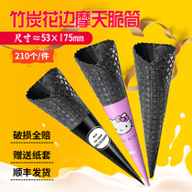 Black Motian crisp lace lengthened ice cream shell ice cream egg roll sweet drum commercial crispy egg barrel 210
