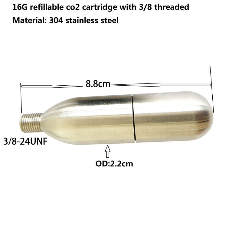 16 gr Refillable carbon dioxide small steel bottle 16g refillable co2 Beer Machine Gas Cylinder Su Beat Water
