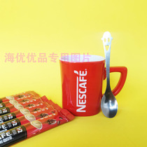 Promotion Nestle coffee cup red cup ceramic mug send spoon Chinese students fresh and simple office