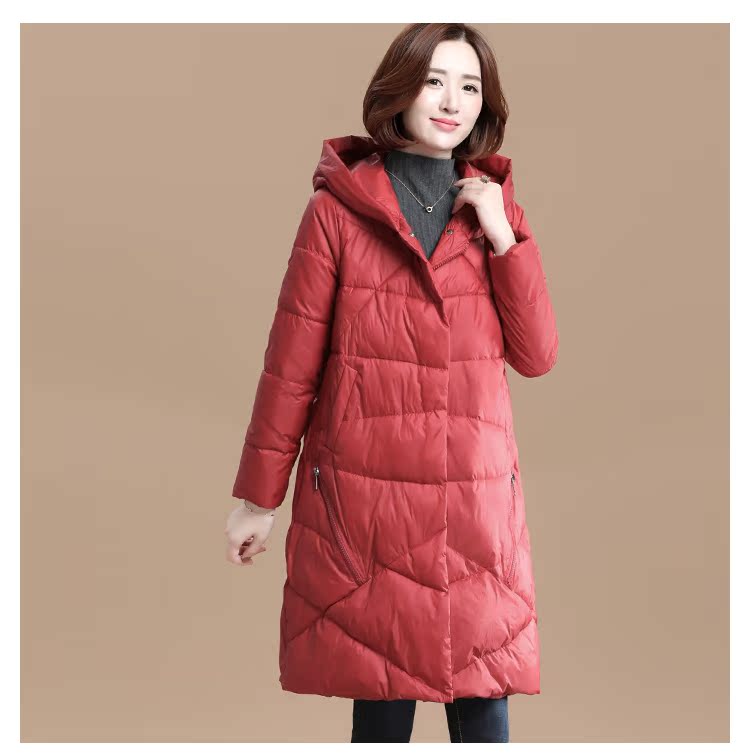 Tháng 9 Momo 2018 thu đông mới cho phụ nữ dài rộng màu rắn trùm đầu cotton nữ Quần áo cotton dày Hàn Quốc áo phao lông vũ dáng dài hàn quốc