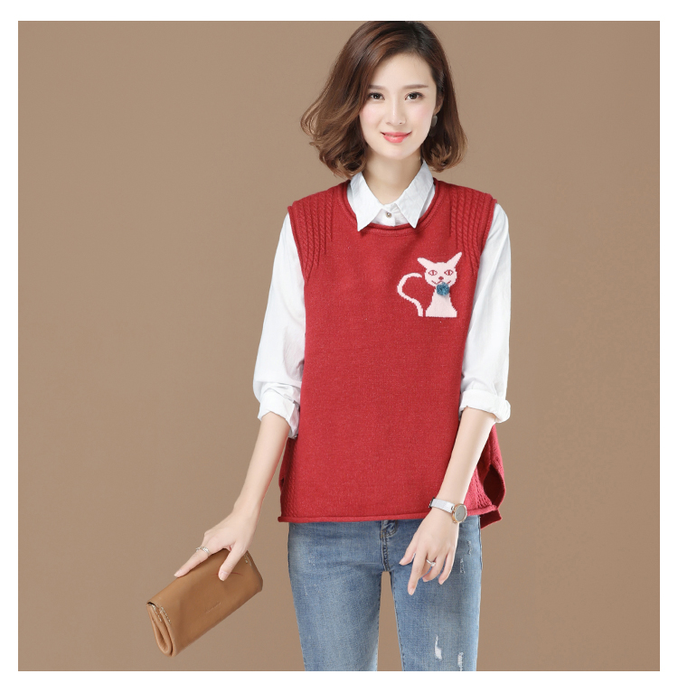 Tháng 9 Momo 2019 Thu mới Áo len nữ thêu tay áo len nữ hàn quốc áo kiểu nữ đẹp tuổi 40
