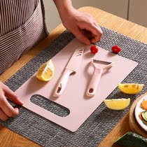 Small Anvil chopping board three-piece set baby supplement wheat orange rod cutting fruit vegetable knife dormitory kitchen household portable collection