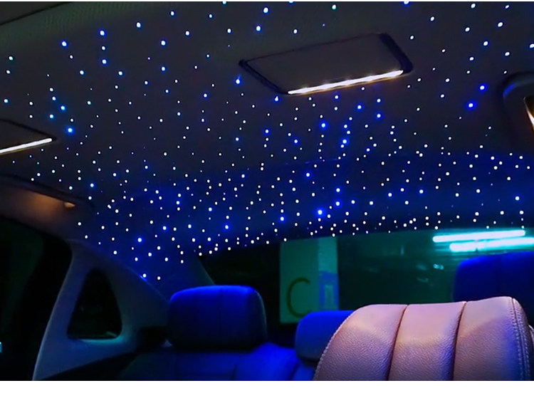 12V two-color flashing same color meteor machine car star sky top modification LED car all over the sky star fiber light source device