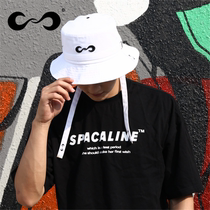 Tide brand S white fishermans hat Big Head Men ins trend Korean version of Joker long ribbon Japanese hip hop spring summer hat