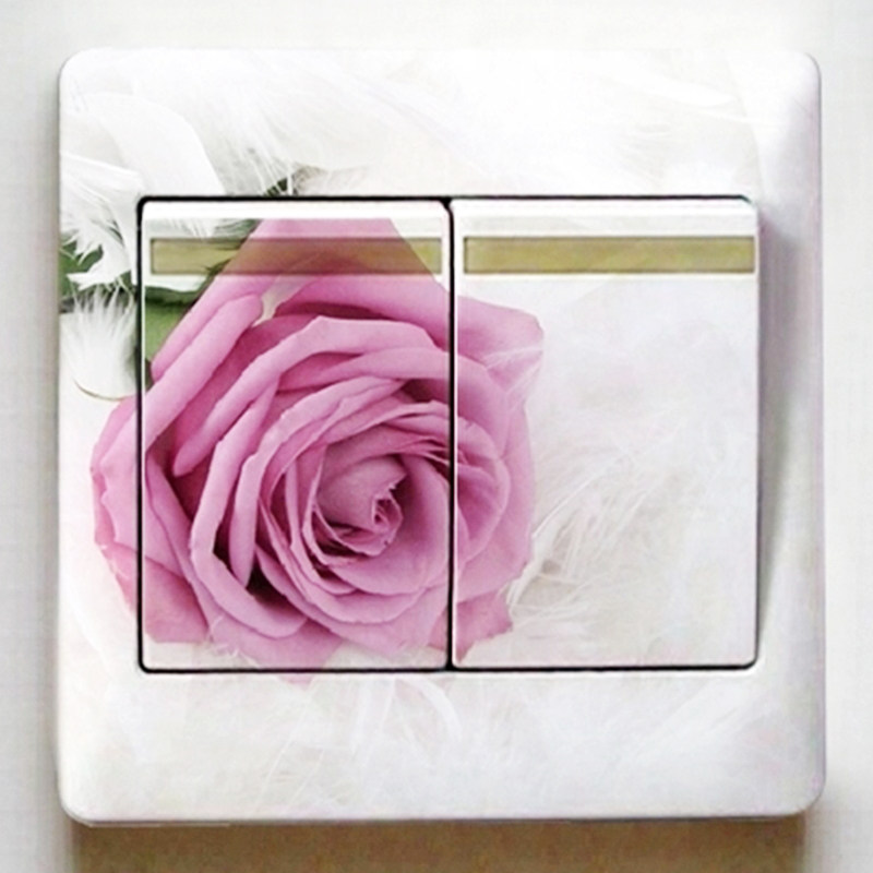 Switch paste protective cover logo Light luxury luminous wall sticker Nordic style creative European wedding girl cover double decoration