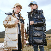 Girls down jacket mid-length 2020 new winter foreign air CUHK Thickening Free to wash jacket Childrens Korean version of the tide