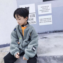 Boy coat autumn and winter 2019 new Korean version foreign gas plus suede thickened blouses CUHK childrens baby lamb suede