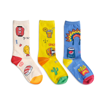 39 yuan 5 pairs of original asymmetric AB socks men and women couples in Korea Cute graffiti cartoon Academy trend