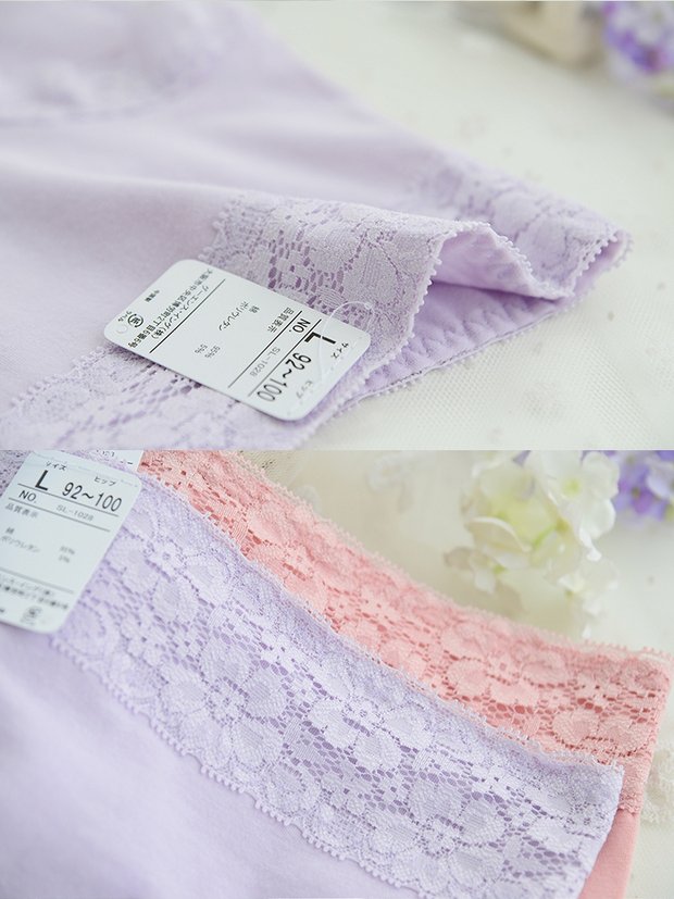 Quần lửng cạp cao nữ đơn giản thoải mái Nhật Bản gió liền ren cotton dày bụng quan lot nu cho nguoi gia