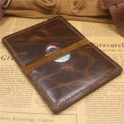 K008 bán chạy nhất handmade túi nam nhỏ túi nữ lớp da đầu tiên ví da ví gấp thẻ ngân hàng