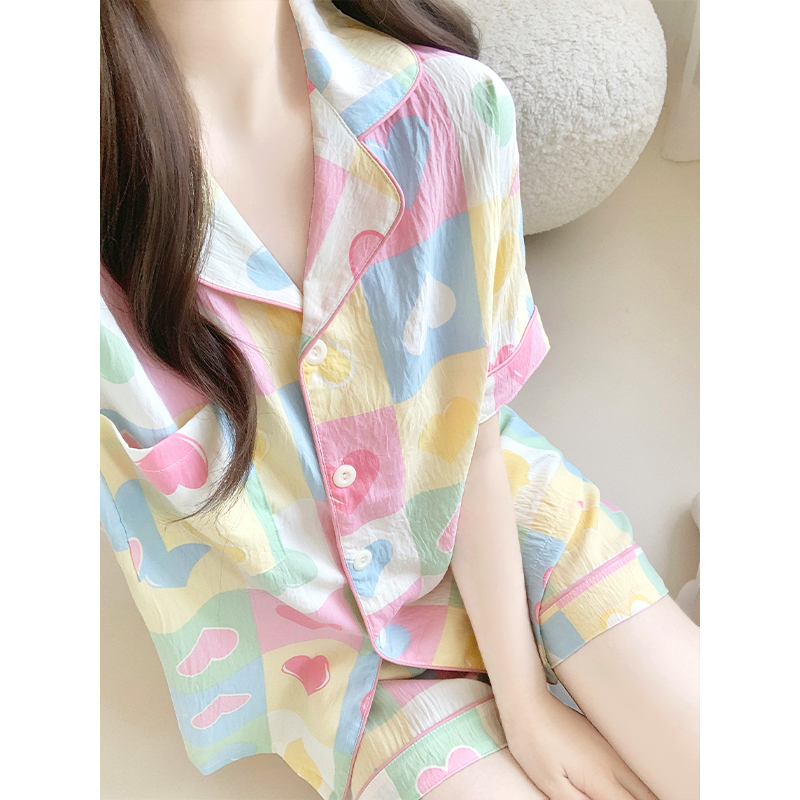 Dopamine Cloud Cotton Pajamas for Women, Summer 2026 New Short-Sleeve Shorts Set, Home Wear for Ladies, Thin for Summer