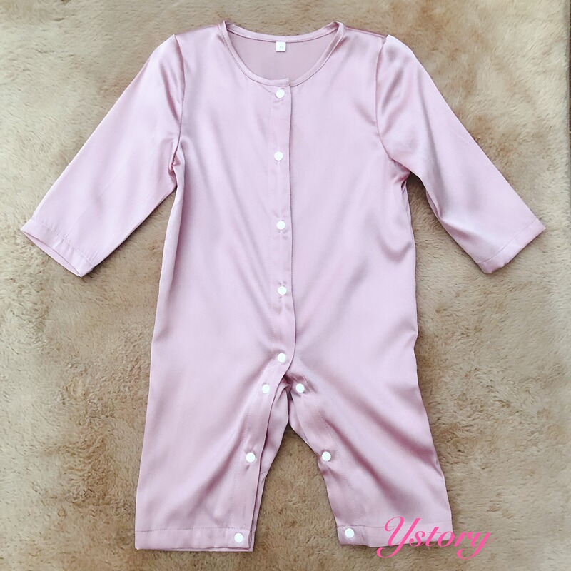 Silk Mulberry Silk Baby Long-Sleeved One-Piece Harem Baby Full Moon Hundred Days Banquet Clothing Newborn Baby Crawling Clothing
