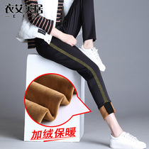 Plus velvet pants women wear loose casual sports pants high waist thick Harlan leggings Korean version of small feet warm cotton pants