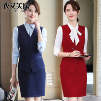 Vest professional suit suit women fashion temperament suit vest dress beautician hotel front desk overalls