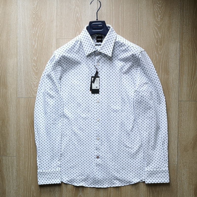 In-Stock Hugo Boss Men's Pure Cotton Stretch Long-Sleeve Shirt, Special Price for Purchase in the Usa