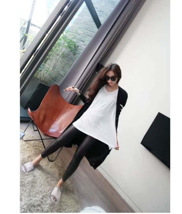 2015秋冬韩国孕妇装装代购孕妇打底裤仿皮裤