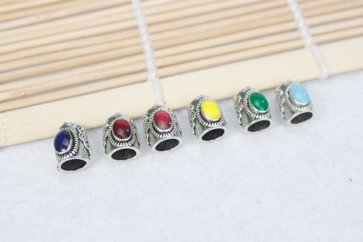 Spatholobus edulis phụ kiện bạc 6 mm khóa spatholobus squash vòng đeo tay hai bộ 7 phụ kiện - Vòng đeo tay Cuff tỳ hưu vàng