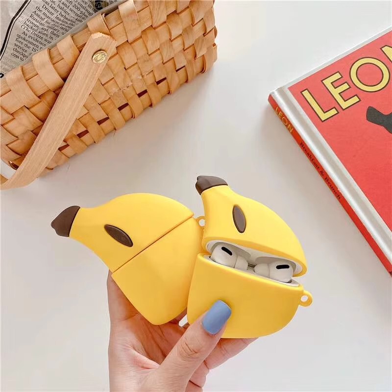 3 Creative Banana-Themed Protective Cases for AirPods 1/2, Personalized 3Rd Generation Apple Wireless Bluetooth Pro3 Earphone Case, Anti-Drop 5Th Generation Soft Silicone Case, 4Th Generation Quirky Trendy Design 3 Creative Banana-Themed Protective Cases for AirPods 1/2, Personalized 3Rd Generation Apple Wireless Bluetooth Pro3 Earphone Case, Anti-Drop 5Th Generation Soft Silicone Case, 4Th Generation Quirky Trendy Design