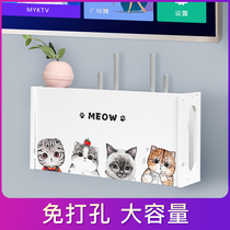Wireless router rack-free set-top box wifi storage box wall-mounted wall blocking box shelf