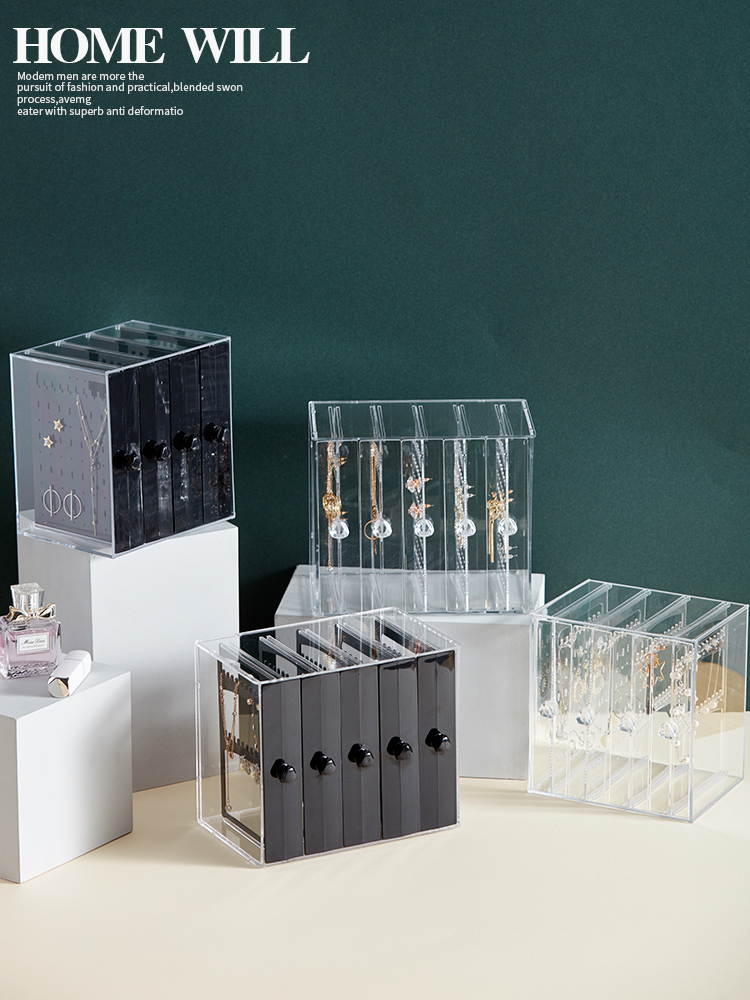 Transparent earrings exquisite acrylic transparent shelf earring rack earrings jewelry box storage display stand hanging necklace hand