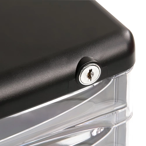 Deli 9794-четыре слоя пластикового файлового шкафа (прозрачный замок для ремня ящика) Черный офис.