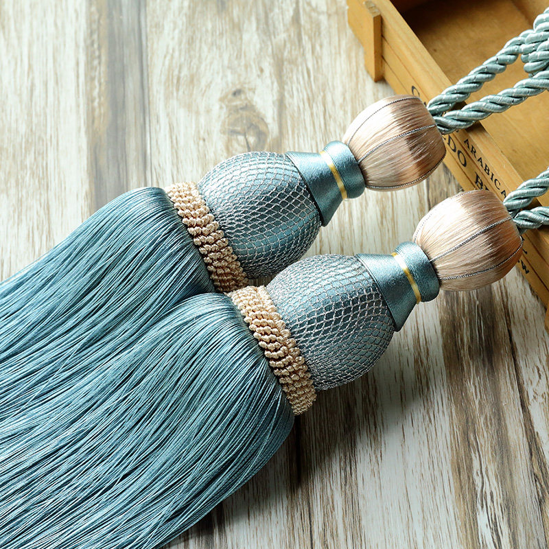 Curtain hook strap hanging ball tassel hanging ear decoration tie strap rope buckle gold wire mesh tie ball modern simplicity