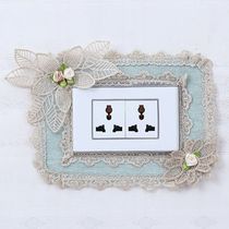 Lace wall sticker protective cover living room bedroom modern simple 118 switch socket decorative border creative fabric