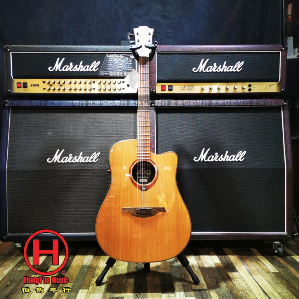 (Beijing Hengyun physical store) French brand LAG folk veneer 41 inch electric box wooden guitar