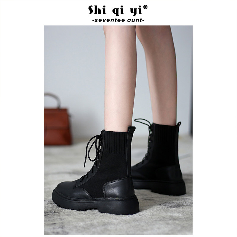 2021 New Martin boots Women's spring autumn single boots 100 hitch bottom Inron wind short boots Summer black Breathable Ins Tide