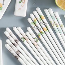 5 pairs of ceramic chopsticks household non-slip gold high-grade bone china Net red high value chopsticks family 2021 New