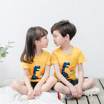 Childrens cotton short-sleeved T-shirt boys summer half-sleeved t girls coat Korean version of the child cotton Child Base shirt tide