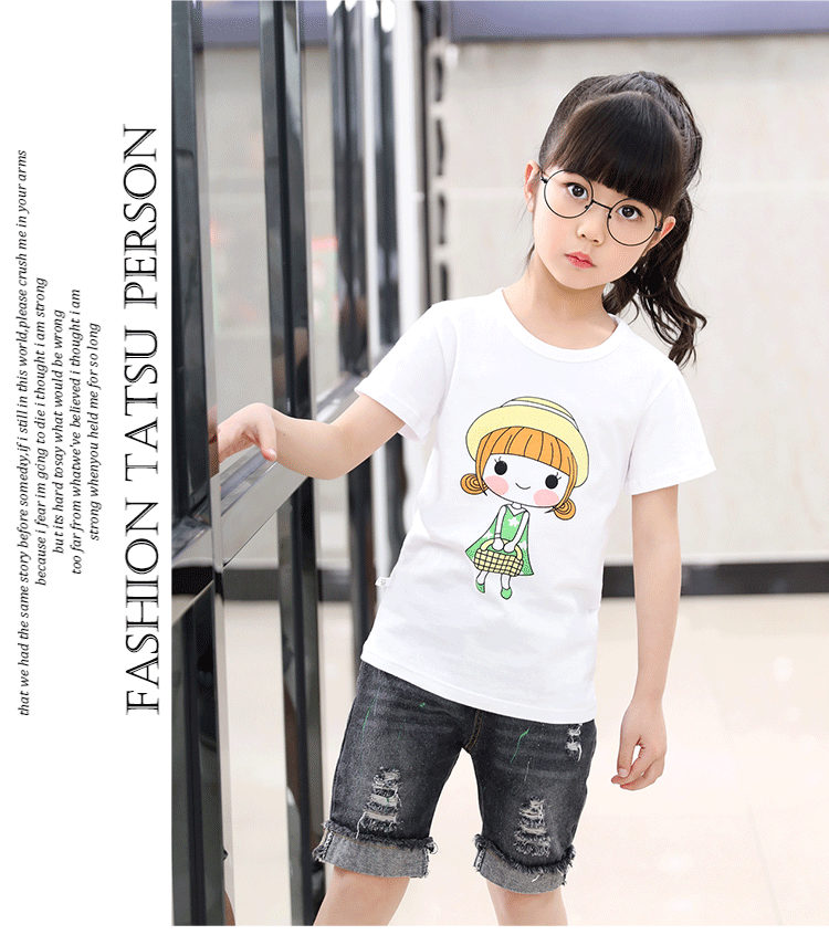 Trẻ em cotton ngắn tay T-Shirt trai mùa hè ăn mặc nửa tay t cô gái áo Hàn Quốc phiên bản của cậu bé lớn bông con đáy áo triều