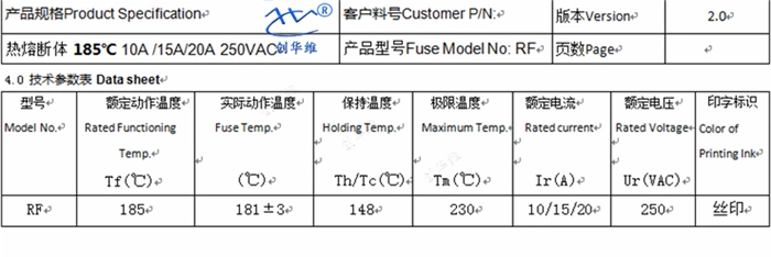 Nồi cơm điện cầu chì nhiệt cầu chì gốm cầu chì nhiệt RF216 10A 15A 20A 250V