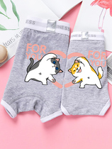 Table White Gift Cute Couple Pants Pure Cotton Double Suit Cartoon Mens Flat Corner Pants Lady Triangle Lift Hip