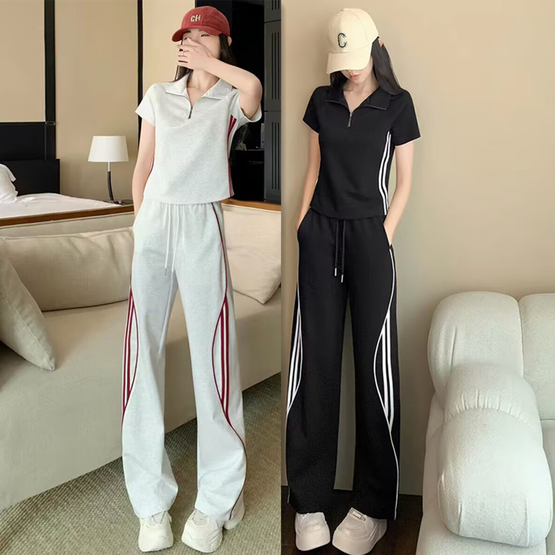 100kg Plus Size Casual Suit for Women, Loose Fit, Slimming, Covers Body Flaws, Stylish and Fashionable Sportswear Two-Piece Set