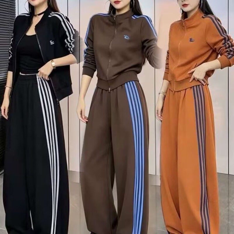 100kg Plus-Size Casual Sweatshirt Set for Women, Large Size, Slimming, Stylish, Fashionable Sportswear Two-Piece Set
