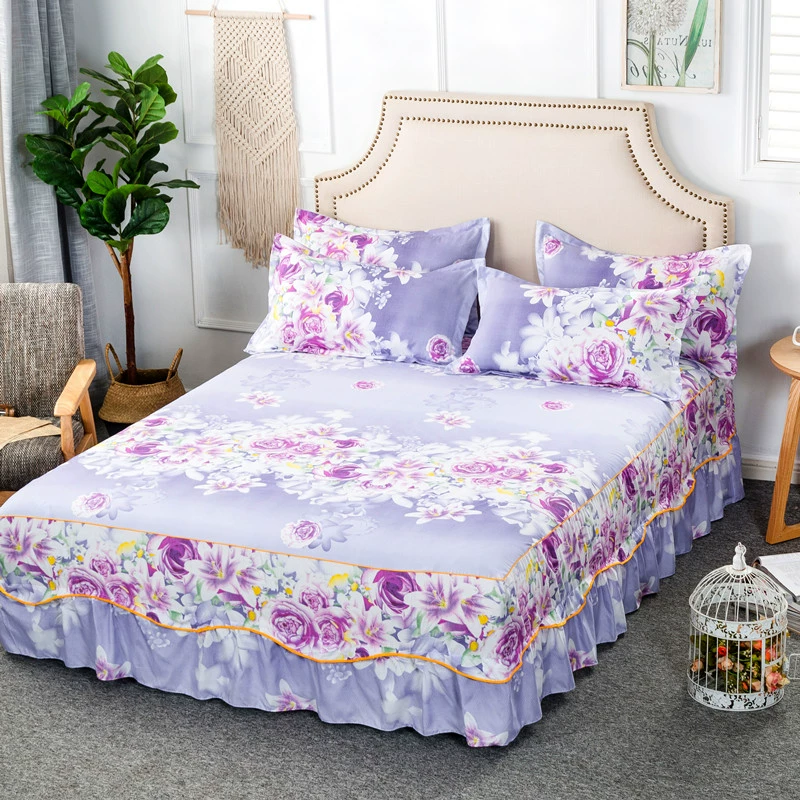 Phiên bản Hàn Quốc của công chúa trải giường ngủ váy đơn mảnh ba mảnh nệm giường 1,2 / 1,5 / 1,8 m bông chống trượt váy giường