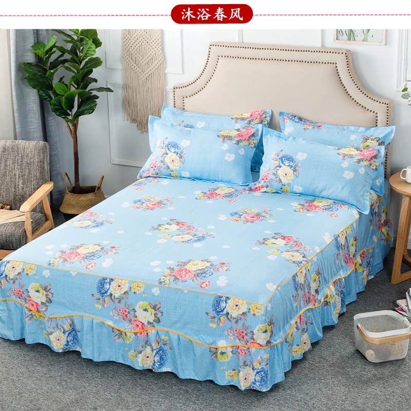 Phiên bản Hàn Quốc của công chúa trải giường ngủ váy đơn mảnh ba mảnh nệm giường 1,2 / 1,5 / 1,8 m bông chống trượt váy giường